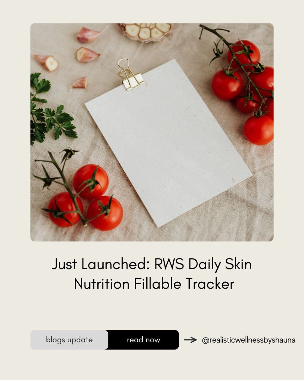 Just Launched: RWS Daily Skin Nutrition Fillable&nbsp;Tracker